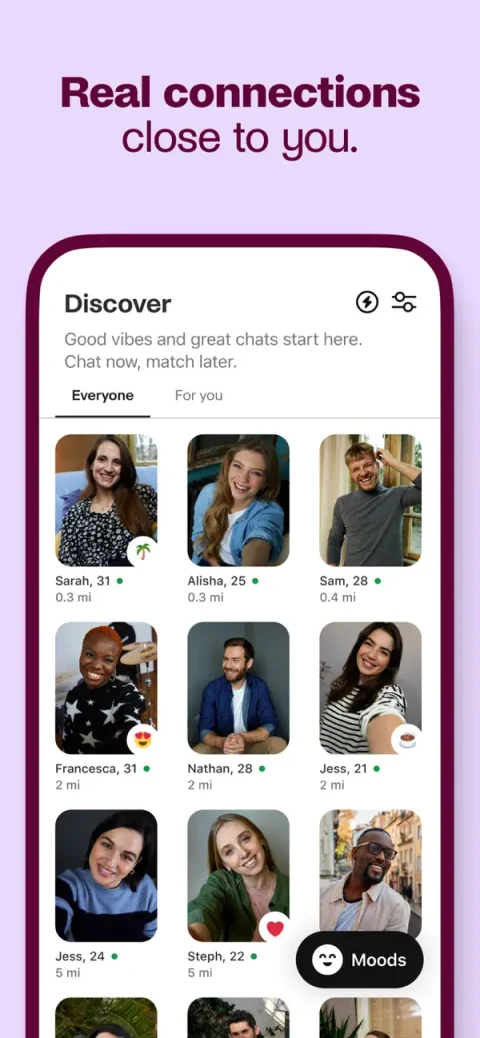 Badoo: Люди поблизости в Discover