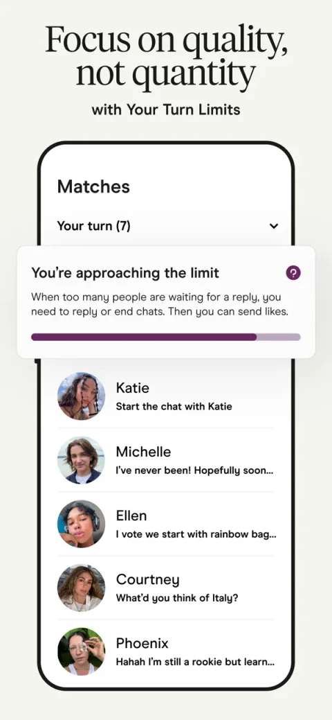 Hinge: Список мэтчей и непрочитанные сообщения